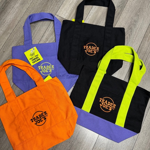 Trader Joe's Handbags - NWT - Trader Joe's Set of 4 Trick or Treat Canvas Tote Bag -